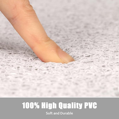 Square Shower Mat Non Slip: 27x27 Inch Extra Large Shower Floor Mat with Drain Hole in Middle - Soft PVC Loofah Bath Mat for Shower - Anti Slip Shower Stall Mat for Elderly and Kids