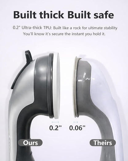 2 Pack Grab Bars for Bathtubs and Showers, Suction Grab Bar, Heavy Duty Shower Handle Removable Bath Handrails for Seniors and Elderly, Bathroom Safet
