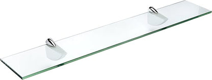 Spancraft Glass O-4.75x12-Chrome Oriole Glass Shelf, Chrome, 4.75" x 12"