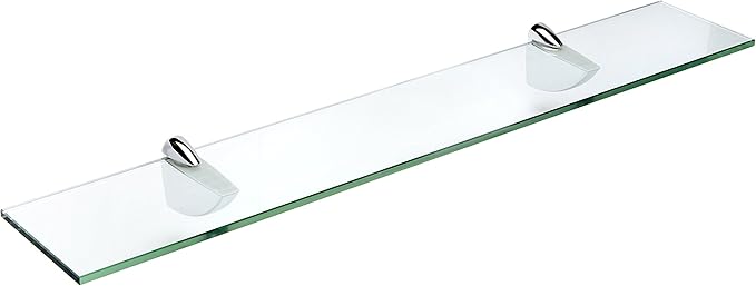 Spancraft Glass O-4.75x36-Chrome Oriole Glass Shelf, Chrome, 4.75" x 36"
