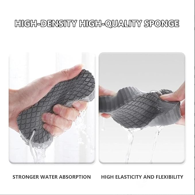Magic Exfoliating Bath Sponge, 3D Super Soft Exfoliating Bath Sponge, Gentle & Effective Exfoliation, Highly Absorbent Design for Convenience and Durability (2PCS-B)