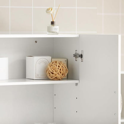 Haotian Wall Cabinet Laundry Room, Medicine Cabinet for Bathroom Kitchen Garage, Wall Storage Cabinet with Adjustable Shelf, White FRG231-W