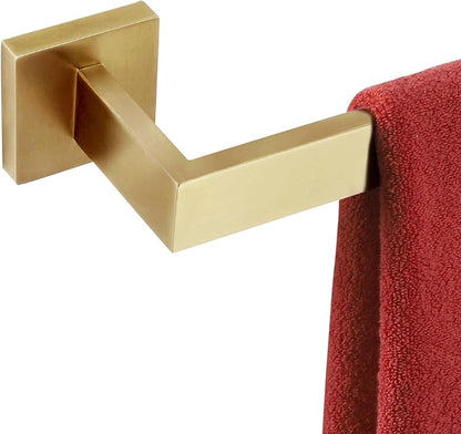 KOKOSIRI 32 Inch Gold Bath Towel Bar Bathroom Towel Rack Towel Holder Shower Hand Towel Hanger,Total Length 33.3 Inch, Brushed Gold, B4003BG-L32