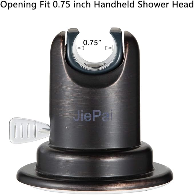 JiePai Vacuum Suction Cup Shower Head Holder,Adhesive Adjustable Suction Handheld Shower Holder Bracket,Removable Wall Mount Head Holder for Bathroom,Oil Rubbed Bronze
