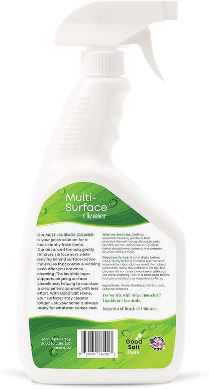 Good Salt Home Multi-Surface Cleaner Spray, Probiotic All Purpose Cleaner, Made in the USA, 32 Ounce Bottle, 2-Pack