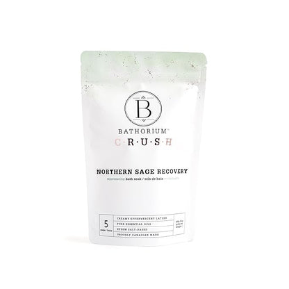 Bathorium Northern Sage Recovery Crush, Revitalizing Bath Soak, Dead Sea & Epsom Salt, Sage, Pine, Eucalyptus, pH-Balanced for Women, 5+ Baths, 21 oz