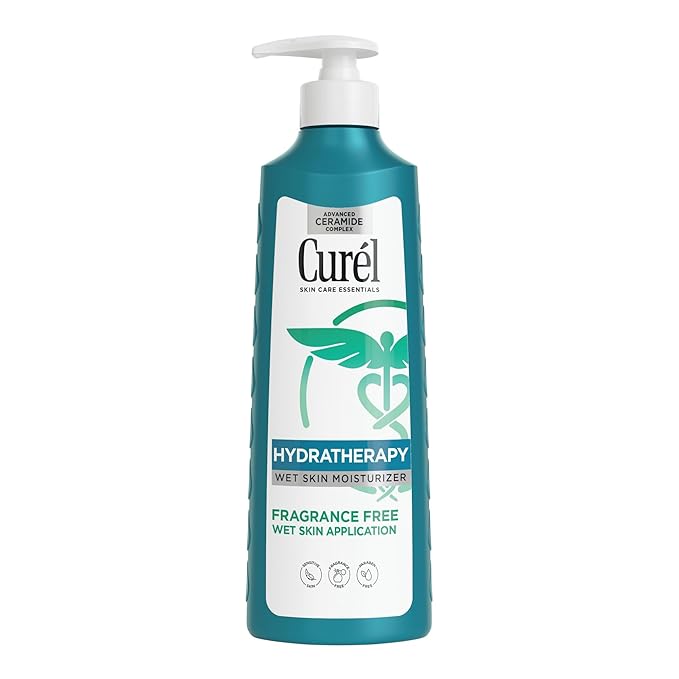 Curel Fragrance Free Itch Defense In Shower Lotion for Sensitive and Dry Skin, Hydra Therapy Body Lotion with Vitamin E, Fast-Absorbing Ceramide Moisturizer, Repairs Moisture Barrier, Body Care, 12 Oz