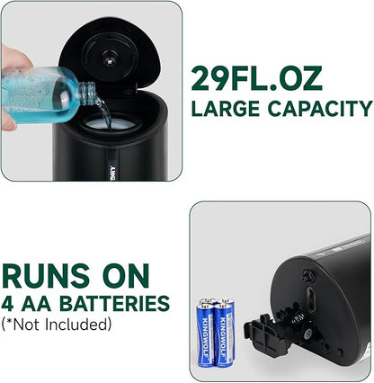 29fl.oz/850ml Commercial Automatic Liquid Soap Dispenser Wall-Mounted Large Capacity Model AD1209 Black