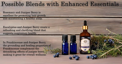 Luxurious Juniper Berry Essential Oil by Enhanced Essentials| Slow Distilled & Pure| for Diffusers,Skin & Hair Care,Aromatherapy,Perfume,Soap & Candle Making|with Glass Dropper|3.38 fl oz (100 ml)