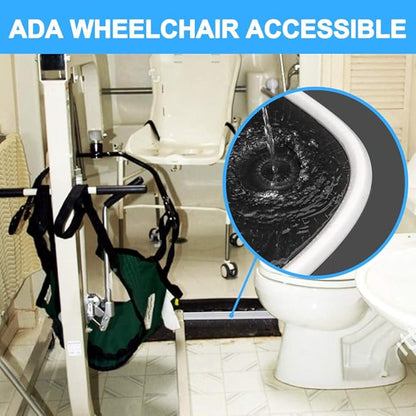 Duzzy 75 Inch Collapsible Shower Threshold Water Dam, Ideal for Wheelchair Accessible, Suitable for Accessibility ADA Handicap Showers