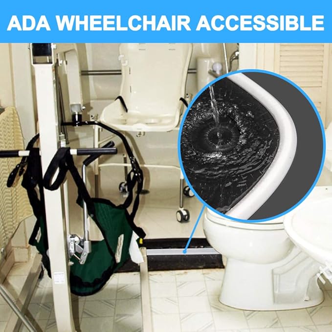Duzzy 67 Inch Collapsible Shower Threshold Water Dam, Ideal for Wheelchair Accessible, Suitable for Accessibility ADA Handicap Shower