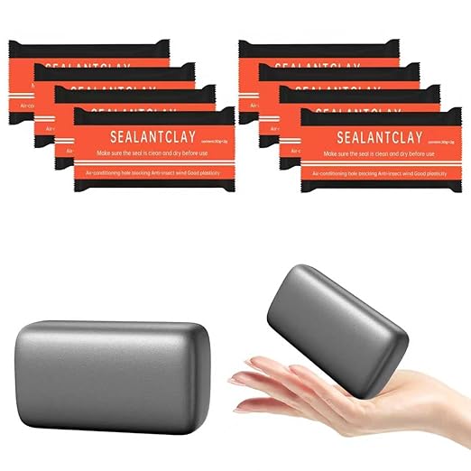 Quick Mending Mud & Waterproof Gray Sealant Putty (Pack of 8) - Ideal for Sealing: Air Conditioning Gaps, Wall Holes, and Drain Pipe Connections，Duct Seal Repair Sealing Clay.