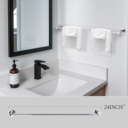 Polished Chrome Bathroom Hardware Set 4 Piece Towel Rack Bath Shower Accessories Set Adjustable Expandable Towel bar Wall Mounted