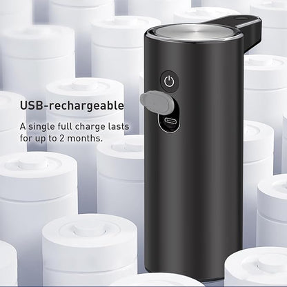 EKO Aroma Touchless Automatic Soap Dispenser for Bathroom and Kitchen, Liquid Hand Soap Dispenser, Water-Resistant and Rechargeable, 9 fl oz (Dark Grey)