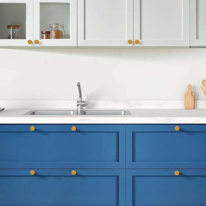 Ravinte 20 Pack Cabinet Knobs Earthy Yellow Kitchen Cabinet Knobs Round Dresser Drawer Pulls Closet Door Pulls 1-1/5 Inch