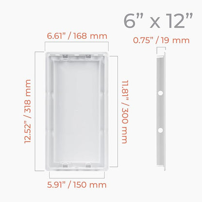6x12 Inch White Access Panel – ABS Plastic Rectangular Wall & Ceiling Access Door for Plumbing Electrical HVAC – Easy Install Indoor Panel for Drywall, Home Improvement and Maintenance