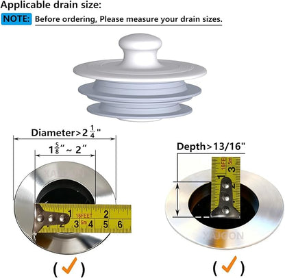 Bathtub Drain Stopper, Drain Plug, Silicone Stopper (Patented Design) (1, Large,Gray)