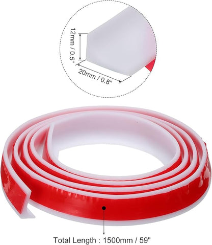 uxcell 59 Inch Collapsible Shower Barrier Stopper Water Splash Guard Blocker 59"Lx0.8"Wx0.5"H for Bathroom Kitchen Wet and Dry Separation, White