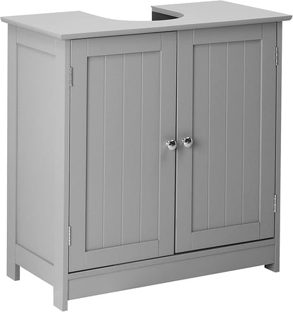 Bonnlo Pedestal Under Sink Storage Bathroom Vanity with 2 Doors Traditional Bathroom Cabinet Space Saver Organizer 23 5/8" x 11 7/16" x 23 5/8" (L x W x H) (Grey)