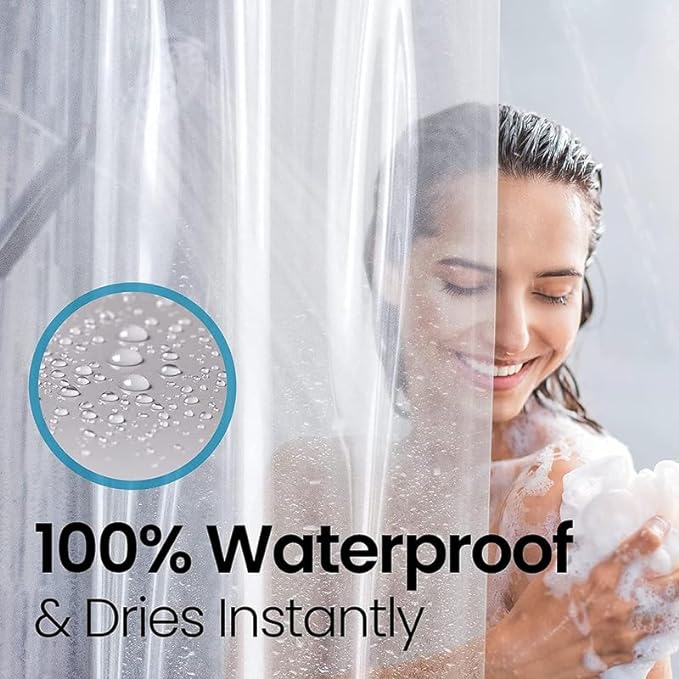 LiBa Bathroom Shower Curtain - Waterproof Plastic Shower Curtain Premium PEVA Non-Toxic with Rust Proof Grommets Frosted 10G Heavy Duty Bathroom Accessories 72x78