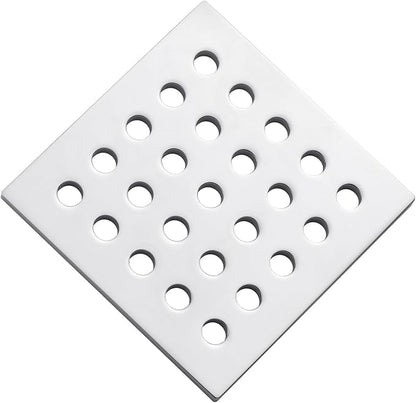 3.75 Inch Square Shower Drain Cover 95MM Floor Drain Grate (Chrome)