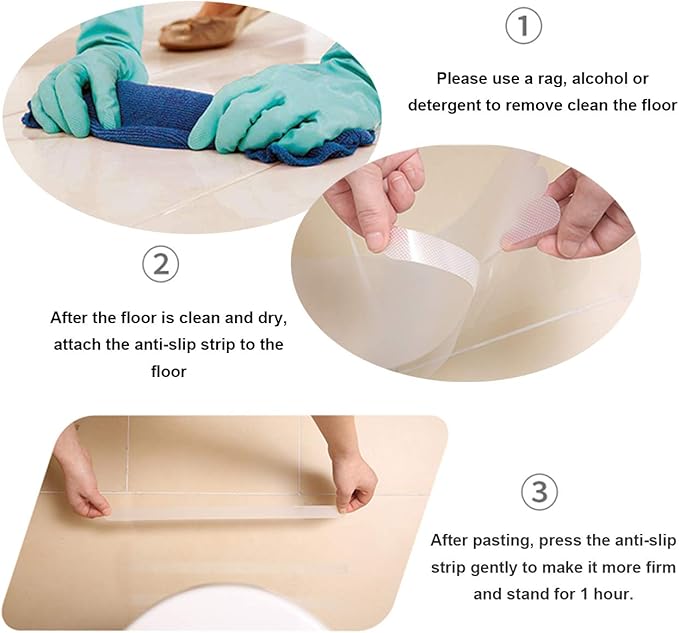 Kyerivs Non Slip Bathtub Stickers Mat for Bathroom,Shower Floor Grips Bath Tub Slip Stickers,Stairs Steps Non Slip Strips for Bathtub-Clear 48pcs