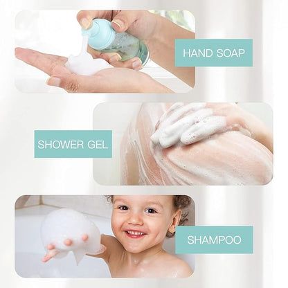2oz Foam Bottle (3PCS) Empty Foaming Pump Dispenser for Hand Soap, Lash Cleanser, Shampoo to Travel (60ml, Green)
