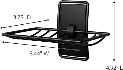 Command Soap Dish for Shower, Damage-Free Hanging, No Tools Soap Holder for Holiday Guests, 1 Matte Black Dish and 2 Water-Resistant Strips