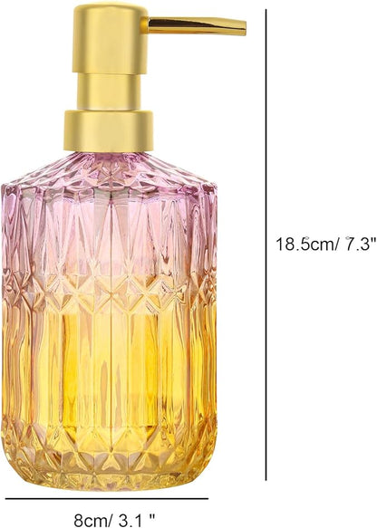 Soap Dispenser with Pump, Refillable Liquid Hand Soap Dish Soap Dispensers for Bathroom Counter, Kitchen Sink (PurpleOrange)