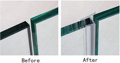 KRLIFCSL Glass Door Seal Strip, 10ft Frameless Weather Stripping Shower Door Sweep, Weatherproof Silicone Seal Fit for 3/8" Glass (H)