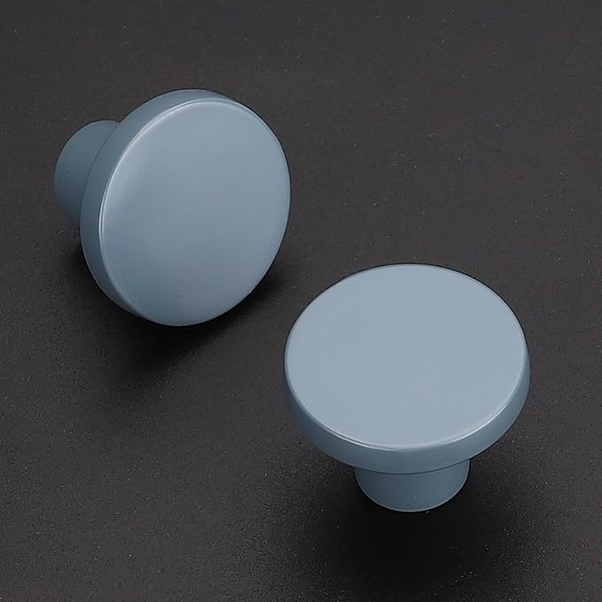 Ravinte 30 Pack Cabinet Knobs Light Blue Kitchen Cabinet Knobs Round Dresser Drawer Pulls Closet Door Pulls 1-1/5 Inch