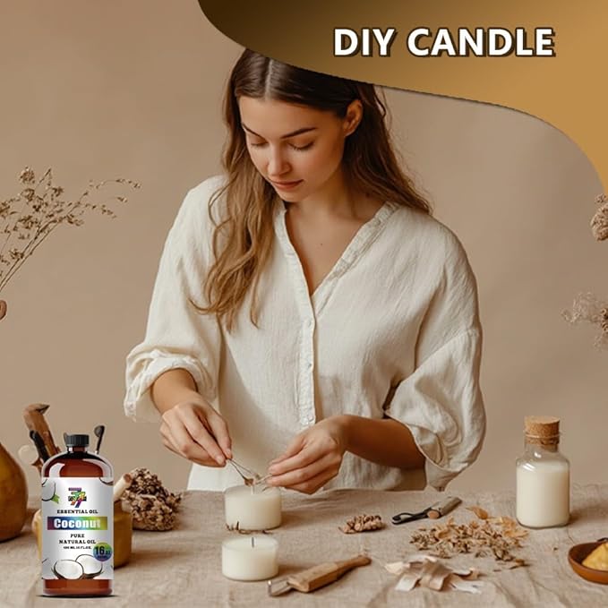 Coconut Essential Oil (16 oz / 480 ml) – Coconut Oils for diffusers, humidifiers, Home Baths, Cleaning Products, Yoga, DIY Soaps and DIY Scented Candles