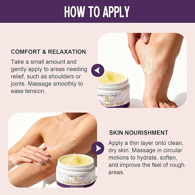 Extracts Helichrysum Balm — Moisturizing Helichrysum Essential Oil Balm, Beeswax & Almond Oil, Multipurpose Salve for Dry & Irritated Skin, Stretch Marks, Scars, Hydrating Relief, 1.76oz
