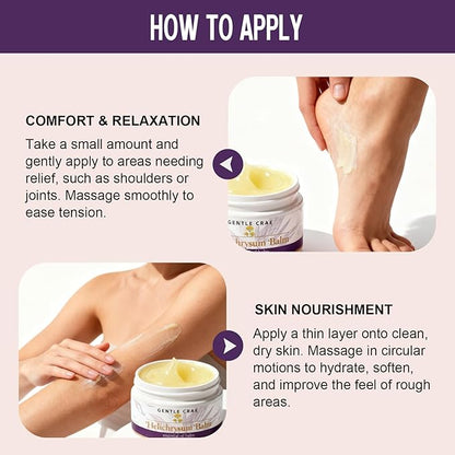 Extracts Helichrysum Balm — Moisturizing Helichrysum Essential Oil Balm, Beeswax & Almond Oil, Multipurpose Salve for Dry & Irritated Skin, Stretch Marks, Scars, Hydrating Relief, 1.76oz