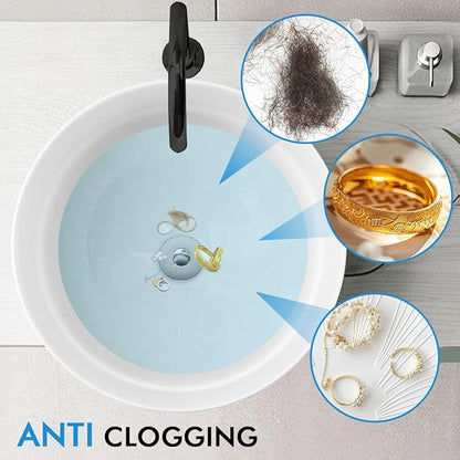 Bathroom Sink Stopper, JOMST Bath Universa Sink Drain Strainer 10,000 Pop-up Test 2 in 1 Fast Drain Anti-Clog Strainer Sink Drain Plug, Brass Bullet Core Sink Plug for 1.1~1.5 in Hair Catcher