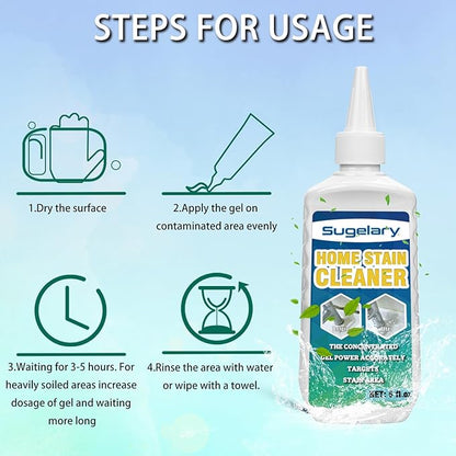 Sugelary Mold Stain Cleaner, 10 Fl oz All-Purpose Gel for Front Loader Seal, Household Cleaner Gel for Bathroom Grout, Sink, Shower, Caulk, Washing Machine Cleaning Solution