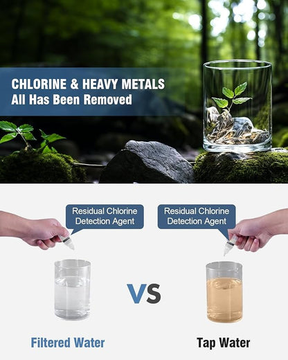Filtered Shower Head with Handheld Brushed Nickel, BOWGER 6 Modes High Pressure Shower Heads with Power Wash Mode and Hard Water Filter, Detachable Hand Held Showerhead Set with Extra Long Hose