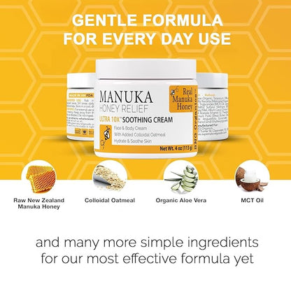 Super Natural Goods Manuka Honey Cream (4oz) – Hydrating Lotion for All Skin Types Suitable for Kids and Adults | Moisturizing Body Cream with Real Manuka Honey Aloe Vera Juice and Cocoa Butter