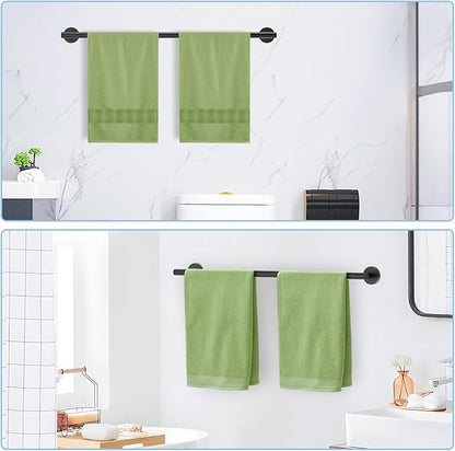 Matte Black Towel Bar, 24 Inch Bathroom Towel Rack, SUS304 Stainless Steel Towel Rod for Bathroom, Total Length 26-Inch Wall Towel Holder, Modern Home Decor