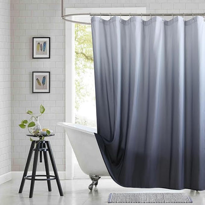 Grey Shower Curtain, Gray Ombre Microfiber Fabric Shower Curtains for Bathroom, Modern Waterproof Bathroom Curtains, 72" W x 72" H