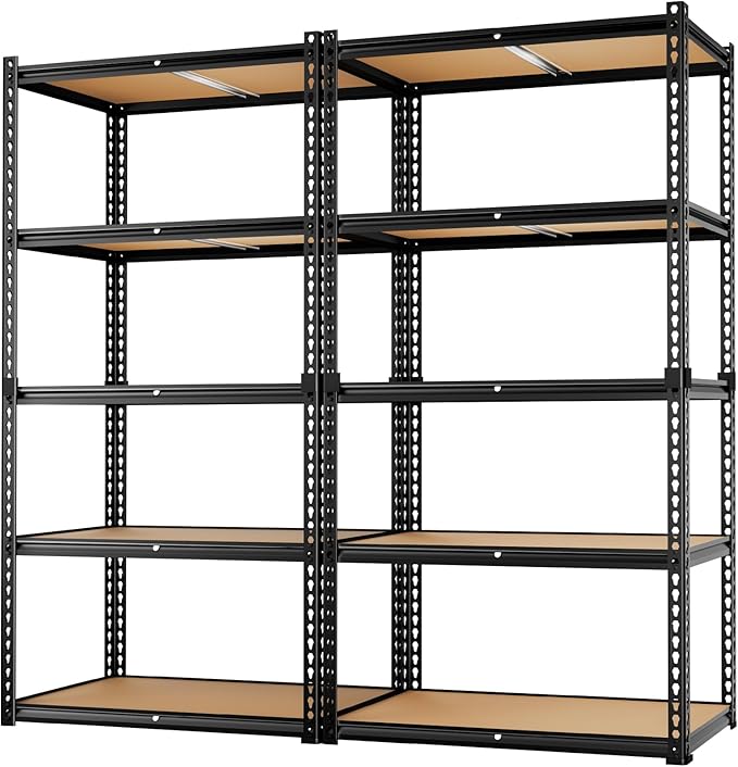 LEVELEVE 5-Tier Heavy Duty Storage Shelving Unit, 2000 lbs Capacity, Adjustable Metal Utility Shelf, 35" L x 16" W x 73" H for Garage, Kitchen, Pantry, Basement, Bathroom, Laundry,2 Pack