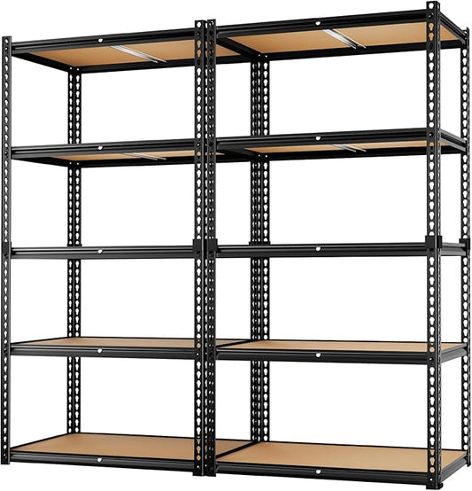 LEVELEVE 5-Tier Heavy Duty Storage Shelving Unit, 2000 lbs Capacity, Adjustable Metal Utility Shelf, 35" L x 16" W x 73" H for Garage, Kitchen, Pantry, Basement, Bathroom, Laundry,2 Pack
