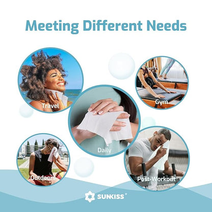 SUNKISS Trustplus Wet Wipes for Adult No Rinse, Extra Large 8”x12” Body Cleaning Washcloths for Elderly Incontinence & Cleansing, Fresh Scented, 50 Count