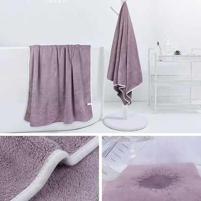 KinHwa Microfiber Bath Towel Large Bathroom Towel Absorbent Shower Towels Soft Bath Towels Large Size for Women Men Ideal for Spa, Swimming, (2, Purple, 30x60 inch)
