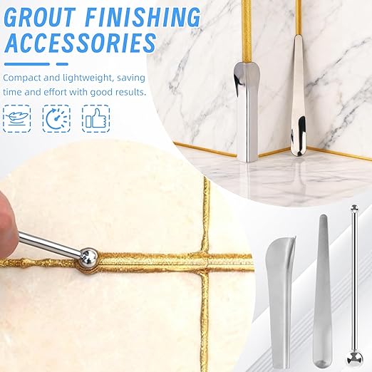33 Pcs Grout Removal Tool Kit, 2 Tile Grout Saws with 12 Extra Blades, 2 Hand Grout Saw and 2 Cleaning Blades, Caulk Remover for Bath Shower, Ideal for Floor Tile Grout Cleaning