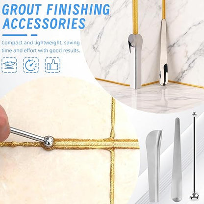 33 Pcs Grout Removal Tool Kit, 2 Tile Grout Saws with 12 Extra Blades, 2 Hand Grout Saw and 2 Cleaning Blades, Caulk Remover for Bath Shower, Ideal for Floor Tile Grout Cleaning