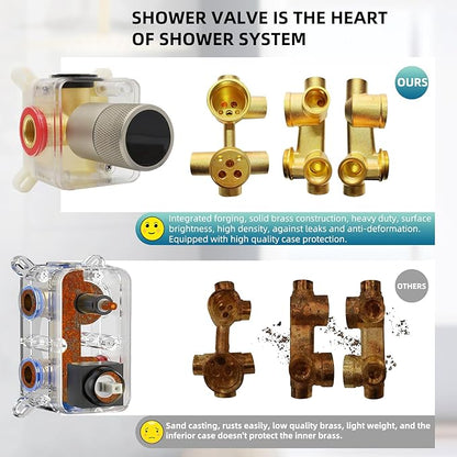 Digital Display Shower Valve Shower Valve Single Way Shower Diverter Valve Shower Mixing Valve Can Use All the Time Brushed Nickel