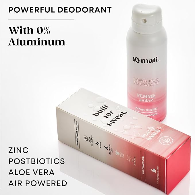 Gymati Fitness Body Deodorant Spray Aluminum Free - Women - Pack of 3