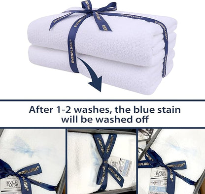 Everplush Diamond Collection Oversized Bath Towel – 2 Pieces, Super Soft & Highly Absorbent, Quick-Drying & Extra Large Perfect for Bathroom, Pool, Swimming Use(White, 30" x 56" 2PK)