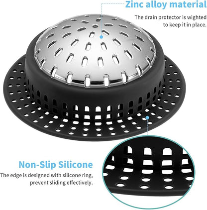Shower Drain Hair Catcher, Shower Drain Cover, Bathtub Drain Hair Catcher for Pop-Up & Regular Drains